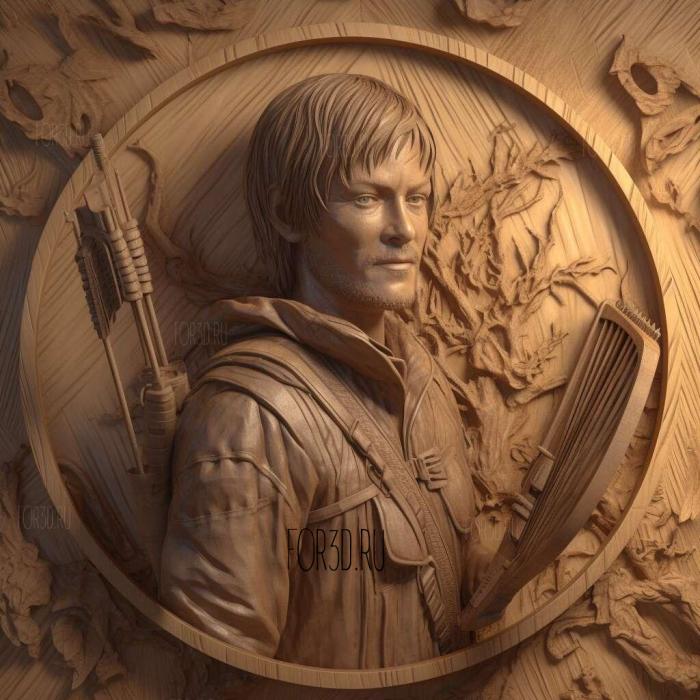 Daryl Dixon 4 stl model for CNC